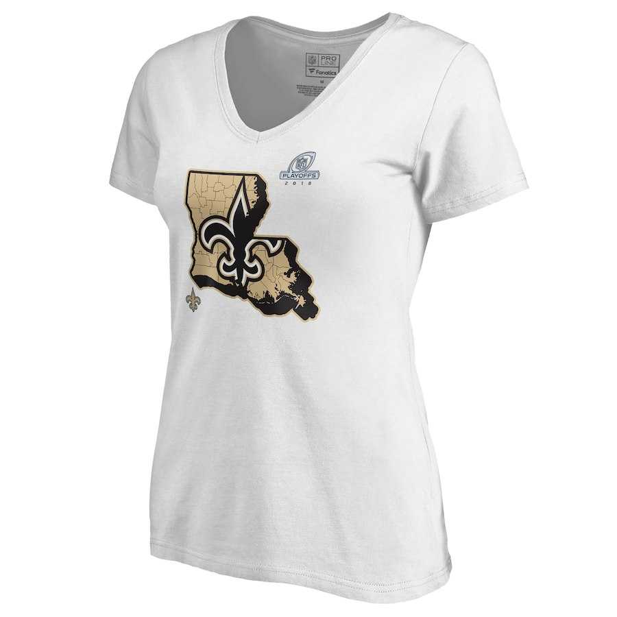 Women Saints White 2018 NFL Playoffs T-Shirt,We sell and wholesale Women Saints White 2018 NFL Playoffs T-Shirt on line form chian!